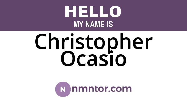 Christopher Ocasio