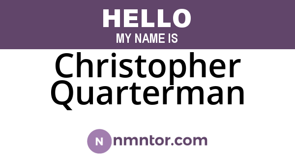 Christopher Quarterman