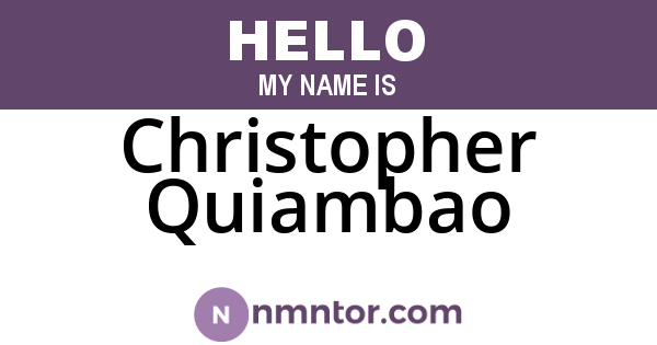 Christopher Quiambao