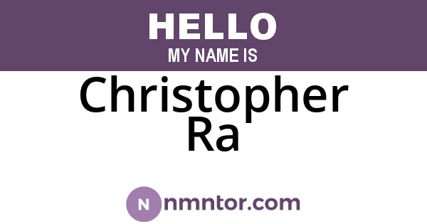 Christopher Ra