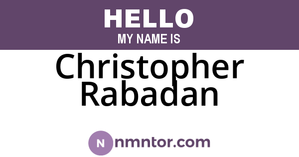 Christopher Rabadan