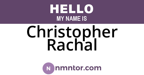 Christopher Rachal