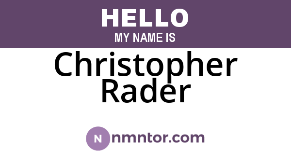 Christopher Rader