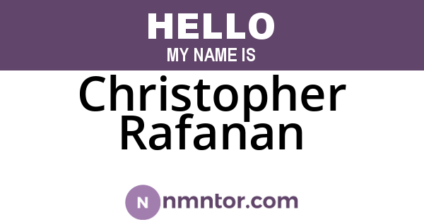 Christopher Rafanan