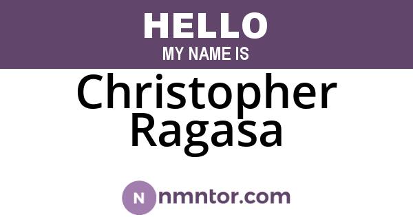 Christopher Ragasa