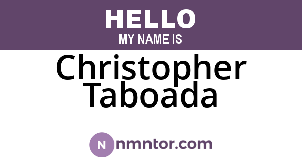 Christopher Taboada