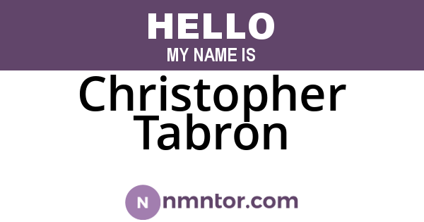 Christopher Tabron