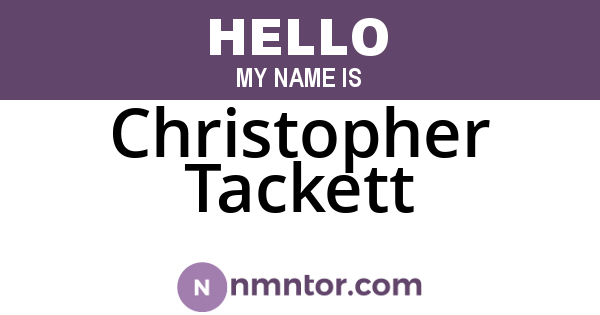Christopher Tackett