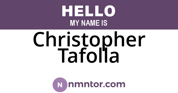 Christopher Tafolla