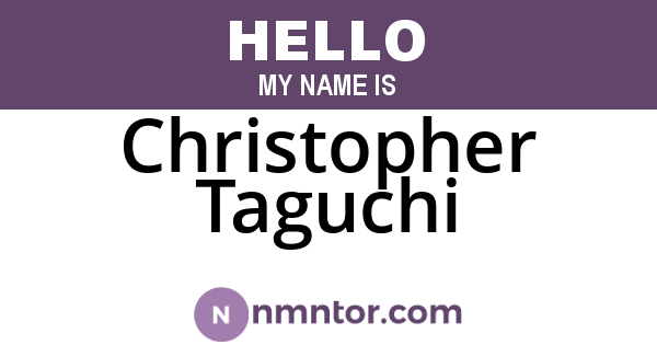 Christopher Taguchi