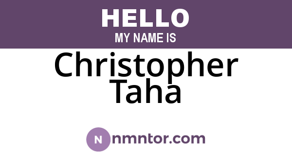 Christopher Taha