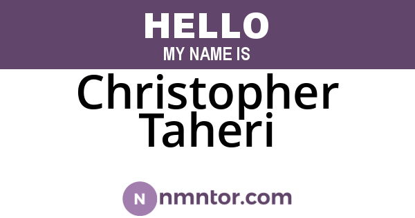 Christopher Taheri