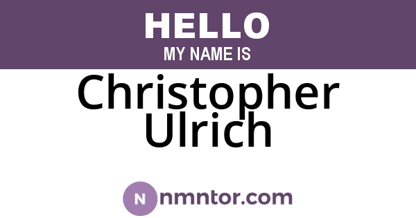 Christopher Ulrich