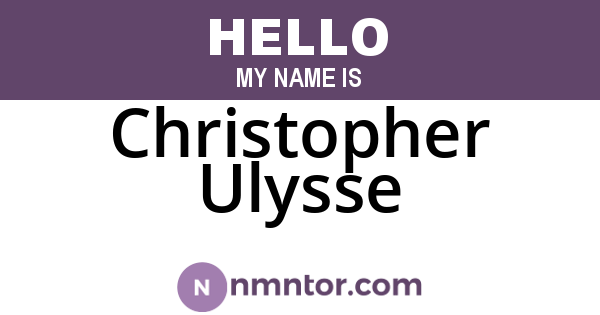 Christopher Ulysse