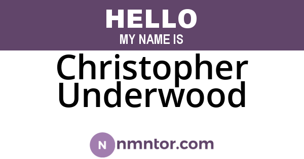 Christopher Underwood
