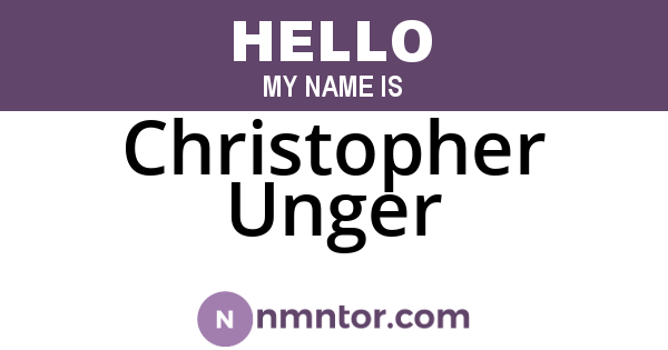 Christopher Unger