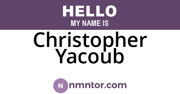 Christopher Yacoub