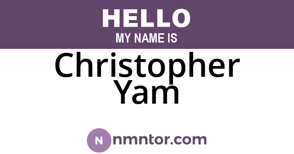 Christopher Yam