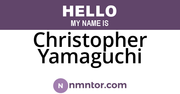 Christopher Yamaguchi