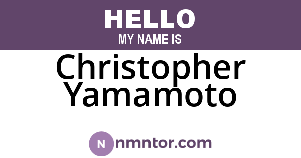 Christopher Yamamoto