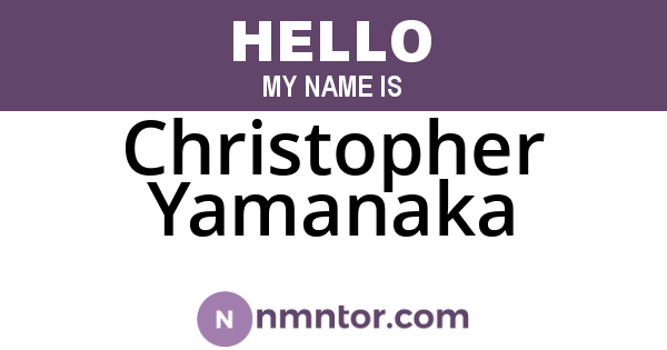 Christopher Yamanaka