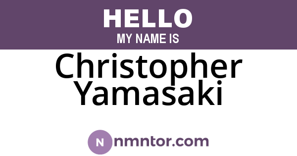 Christopher Yamasaki