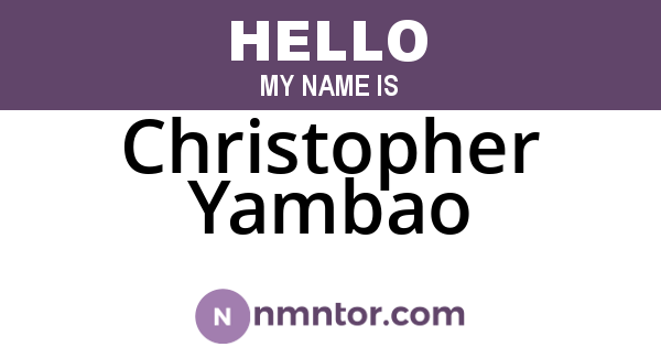 Christopher Yambao