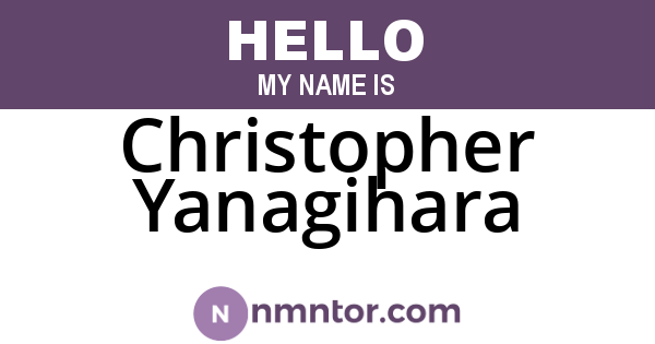 Christopher Yanagihara