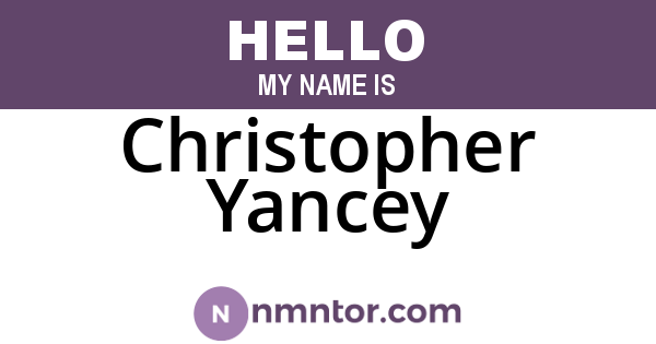 Christopher Yancey