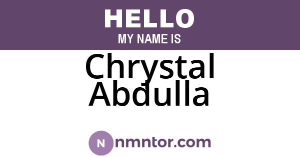 Chrystal Abdulla