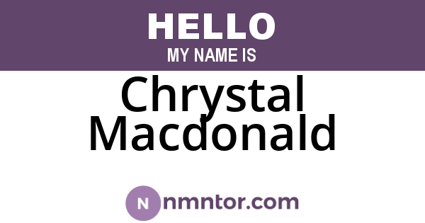 Chrystal Macdonald