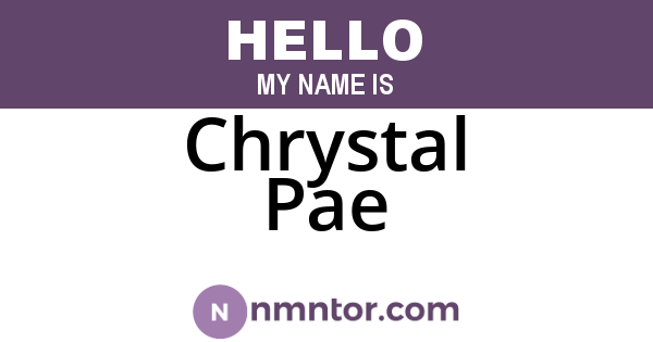 Chrystal Pae