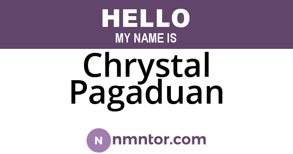 Chrystal Pagaduan