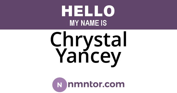 Chrystal Yancey