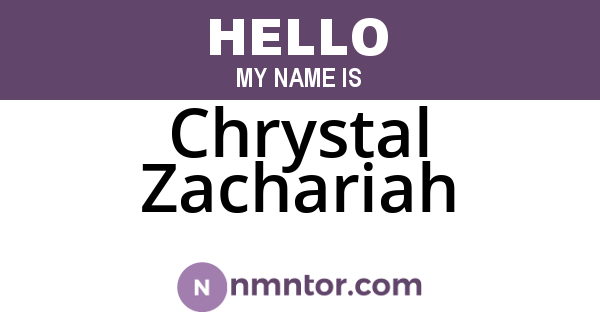 Chrystal Zachariah