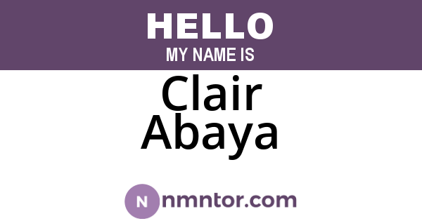 Clair Abaya
