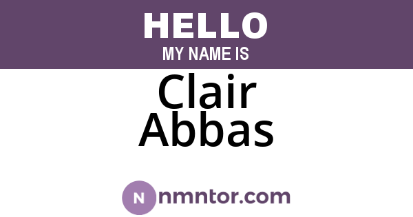Clair Abbas