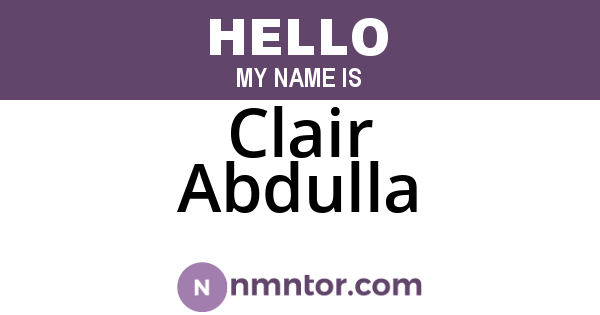 Clair Abdulla