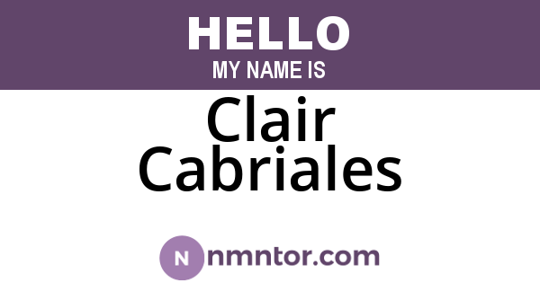 Clair Cabriales