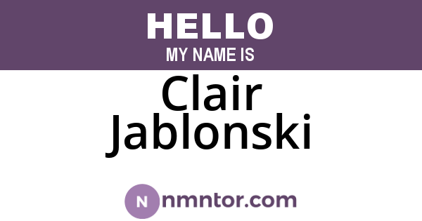 Clair Jablonski