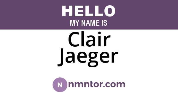 Clair Jaeger