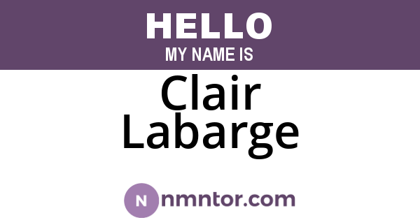 Clair Labarge