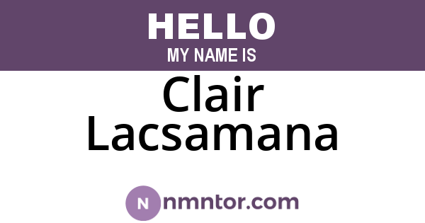 Clair Lacsamana