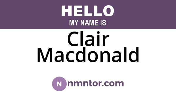 Clair Macdonald