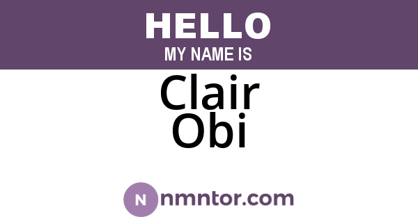Clair Obi