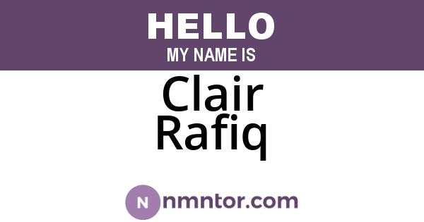 Clair Rafiq