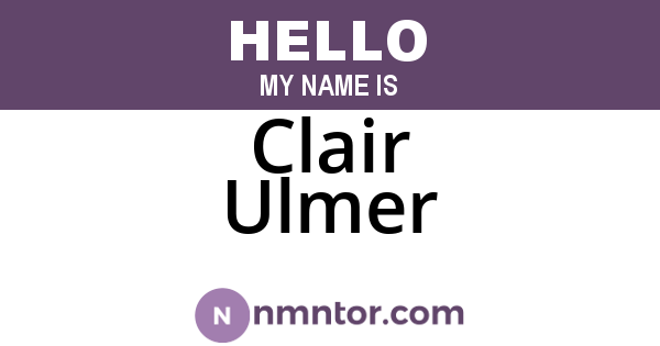 Clair Ulmer