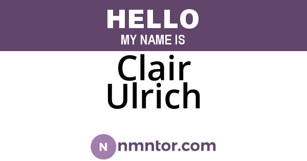 Clair Ulrich