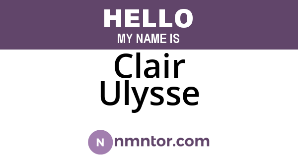 Clair Ulysse