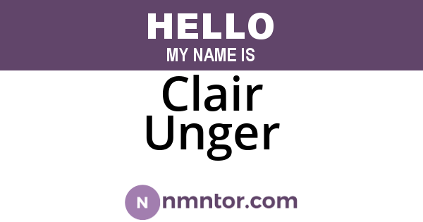 Clair Unger